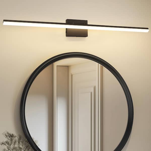 48 in. 1-Light 24-Watt Black Integrated LED Vanity Light, Bathroom Wall Sconce, Modern Light Bar for Mirror and Makeup