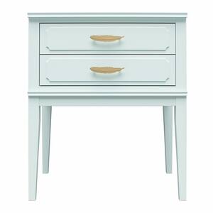 Stella 23.6 in. Sky Blue Accent Table with 2-Drawers
