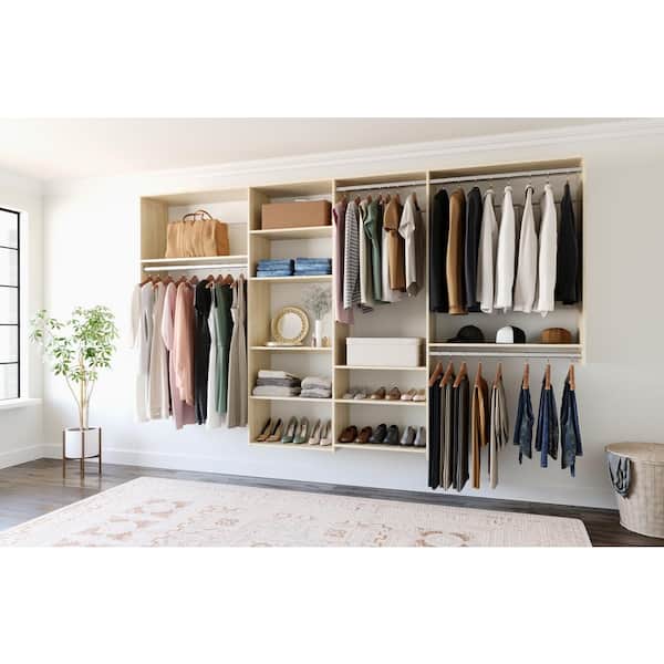 Dual Tower 96 in. W - 120 in. W Basic Harvest Grain Wood Closet System