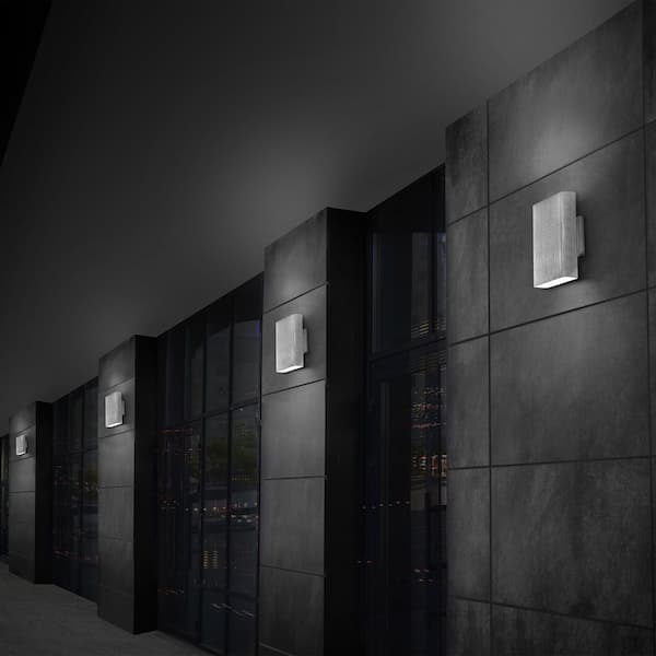 Edgey 10 in. White Indoor/Outdoor Hardwired Wall Lantern Sconce with 3CCT 3000K-3500K-4000K