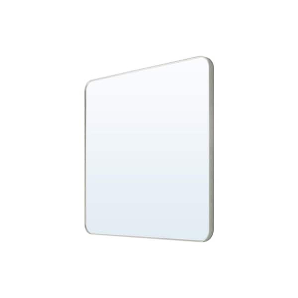36 in. W x 36 in. H Rectangular Framed Wall Bathroom Vanity Mirror in Brushed Nickel