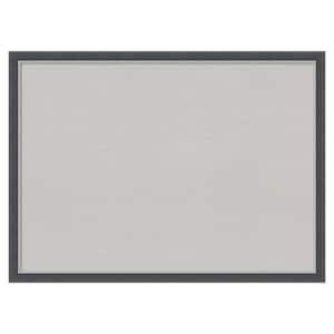 Eva Black Silver Thin Framed Grey Corkboard 30 in. x 22 in Bulletin Board Memo Board