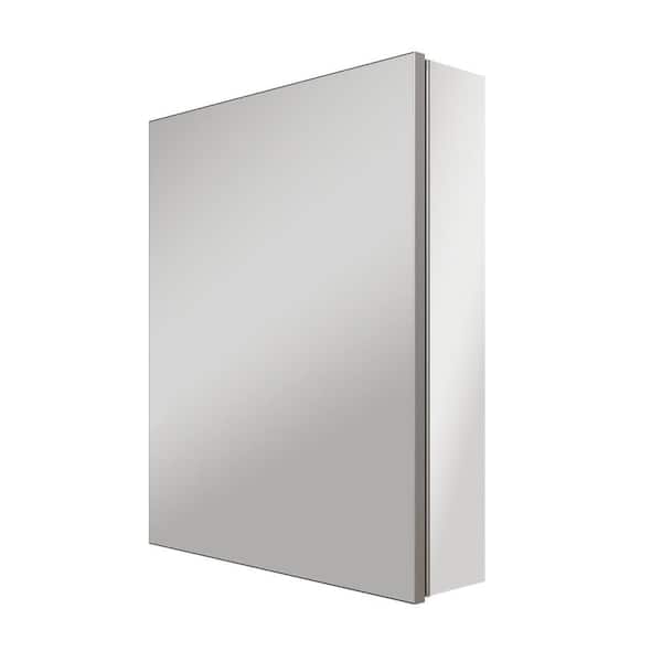 24 in. W x 26 in. H Rectangular Aluminum Recessed/Surface Mount Medicine Cabinet with Mirror and Easy Hang System