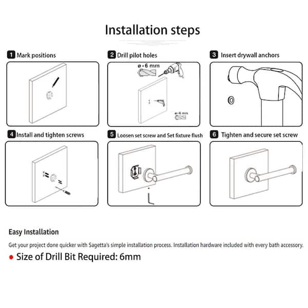 ruiling Wall Mounted Single Arm Toilet Paper Holder in Stainless 