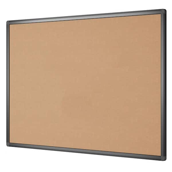35.5 in. x 23.5 in. Cork Notice Board, Cork Outdoor Bulletin Board with Black Aluminium Frame