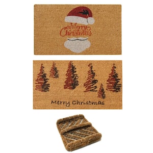 Merry Christmas "Holiday Doormat" Kit 18 in. x 30 in. - 2 Door Mats and 1 Boot Scraper