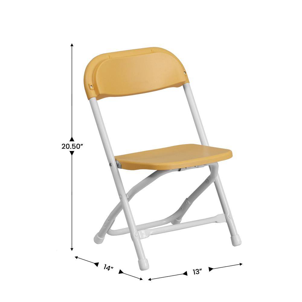 Kids Yellow Plastic and Metal Folding Chair