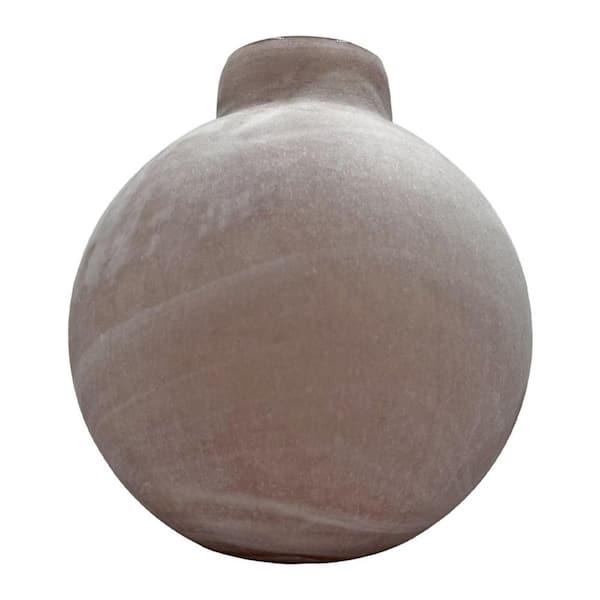 castellousa White Pearl 12 in. Decorative Round Pot Glass Vase