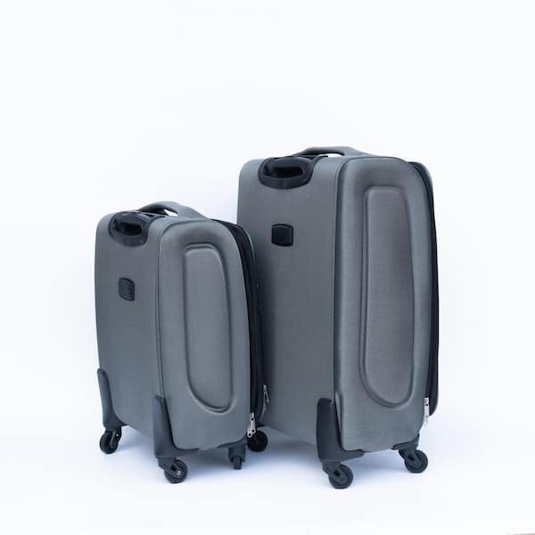 LIVACA 2-Piece Gray Waterproof Oxford Fabric Softside Luggage Set