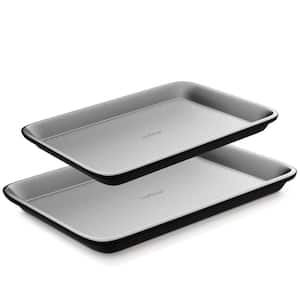 2-Pc. Nonstick Cookie Sheet Baking Pan - Professional Quality Kitchen Cooking Non-Stick Bake Trays with Gray Coating