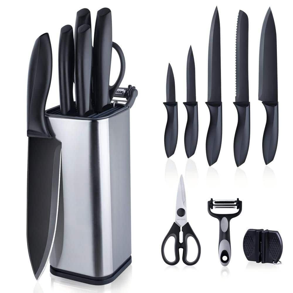 10-Piece High Carbon Stainless Steel Professional Kitchen Knife Set with Knife Block and Sharpener for Cooking, Slicing price history on PriceWatchPro