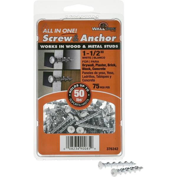 Hillman Wall Dog 1 2 In Hi Lo Steel Pan Head Phillips Anchors 75 Pack 376242 The Home Depot - Hollow Wall Anchors Home Depot