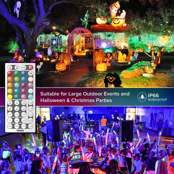 2-Pack SANSI LED Flood Lights - 5000LM, 50W, 5700K Daylight, IP66 Waterproof
