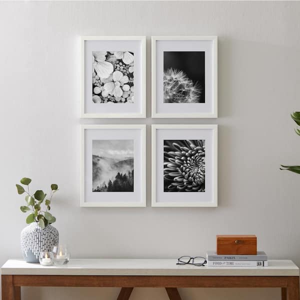 StyleWell 11" x 14" Matted to 8" x 10" White Gallery Wall Picture Frames (Set of 4)