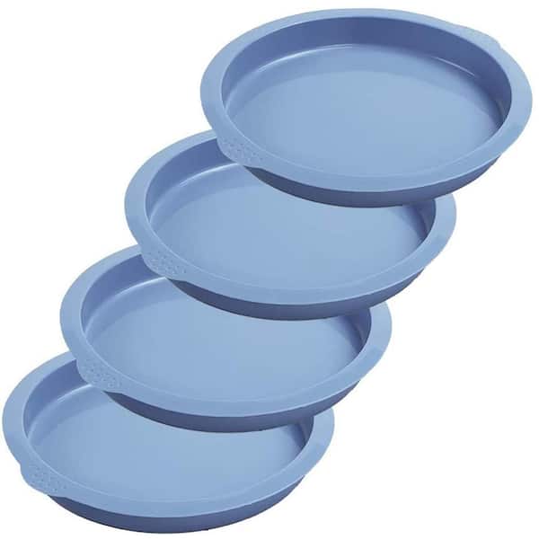 7 Inch Round Silicone Cake Pan Set with Non-Stick Feature for Baking, Rainbow Cake, Pizza, and Resin Craft (4-Pack)