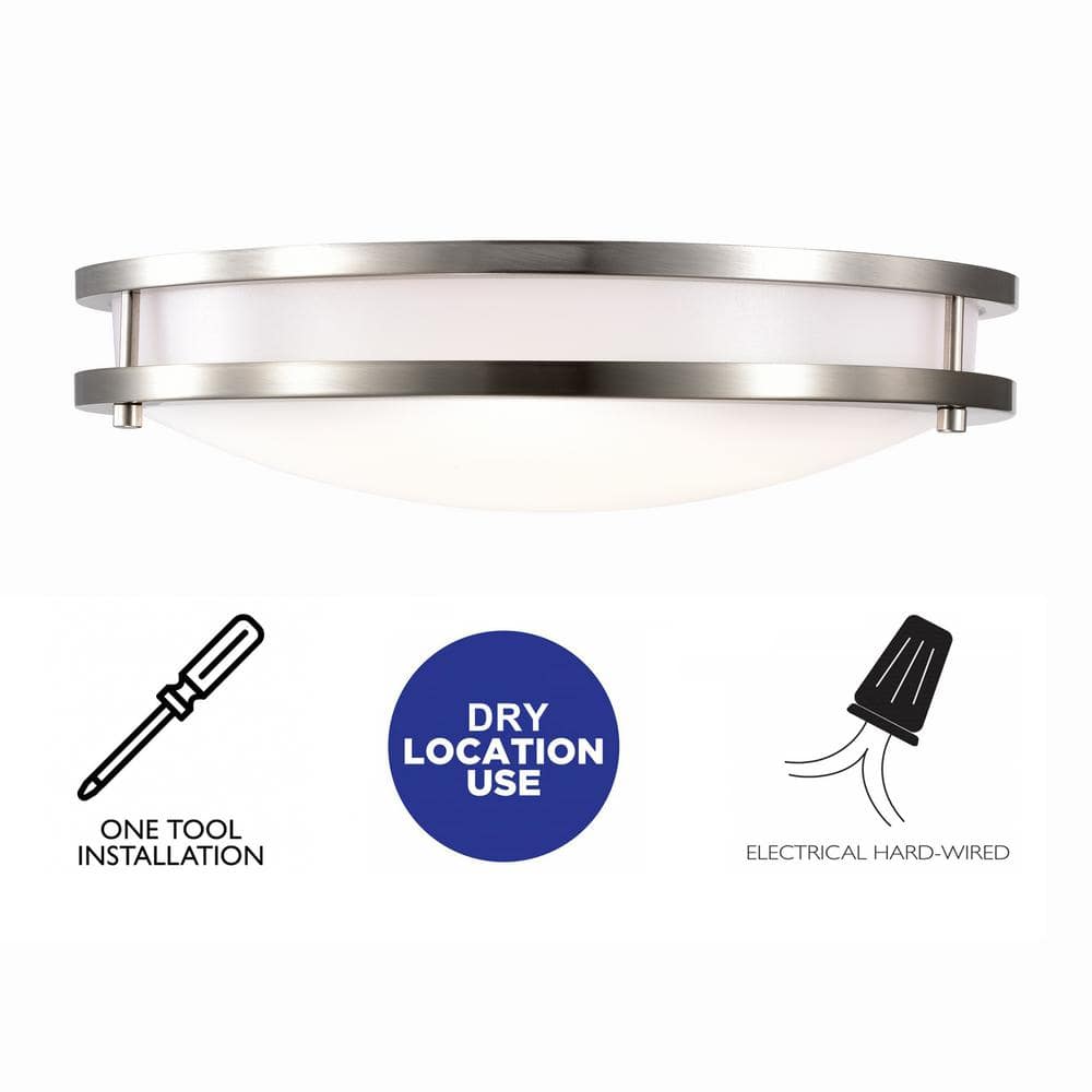 Elegant Brushed Nickel 15.75" LED Flush Mount with Adjustable Color Temperature