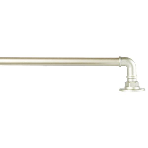 EXCLUSIVE HOME Hyde 36 in. - 72 in. Adjustable Length 1 in. Single Wrap Around Curtain Rod Kit in Matte Silver