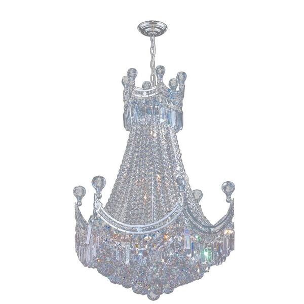 Worldwide Lighting Empire 9-Light Polished Chrome Chandelier with Clear Crystal