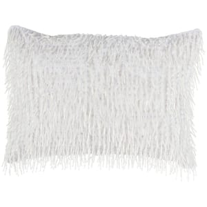 Luminescence White 14 in. x 10 in. Rectangle Throw Pillow