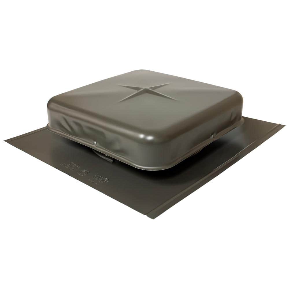 50 sq. in. NFA Aluminum Square-Top Roof Louver Static Vent in Weatherwood (