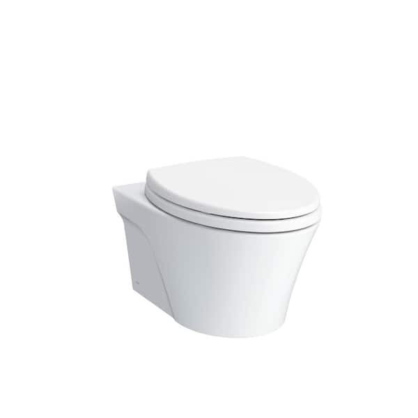TOTO AP DuoFit Wall Hung Two-Piece 0.9/1.28 GPF Dual Flush Elongated Toilet in Cotton White, SoftClose Seat Included