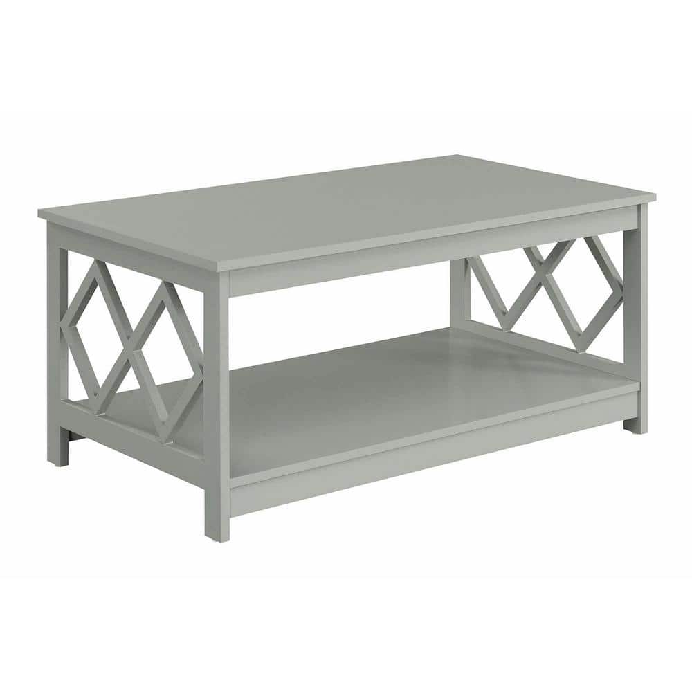 Contemporary Diamond-Cut 40" Gray Melamine Coffee Table