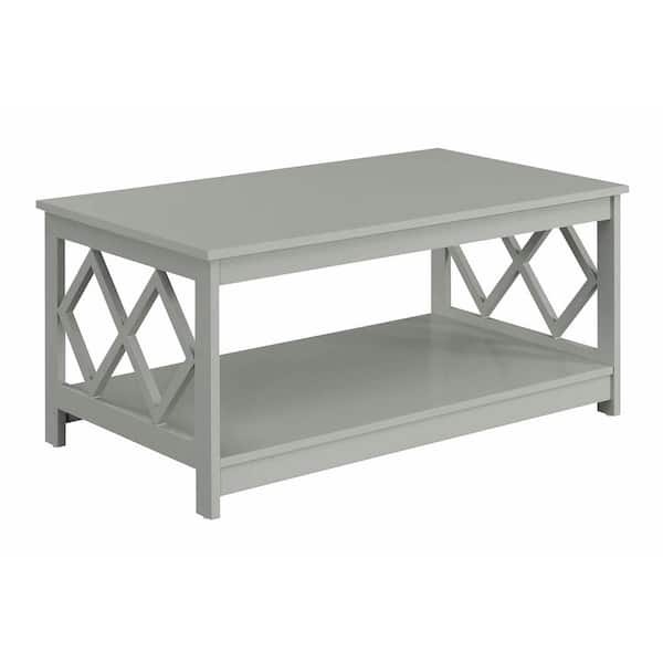 Convenience Concepts Diamond 18 in. Gray Rectangle Wood Coffee Table