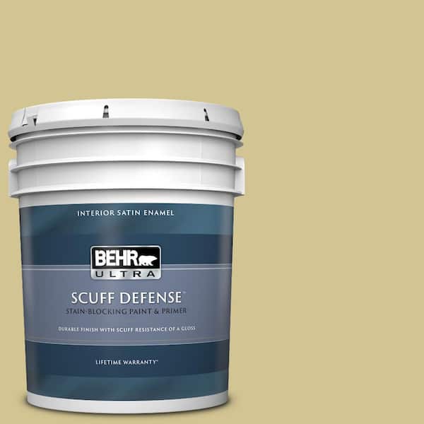 BEHR ULTRA 5 gal. #M310-4 Almondine Extra Durable Satin Enamel Interior Paint & Primer