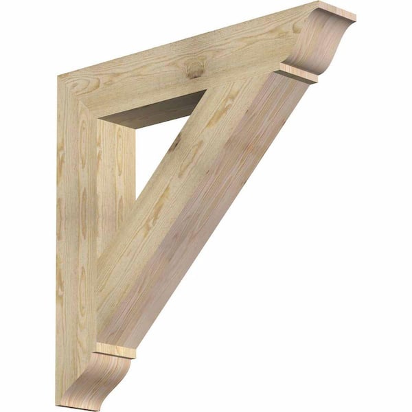 Ekena Millwork 6 in. x 36 in. x 36 in. Douglas Fir Traditional Rough Sawn Bracket