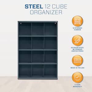 Steel 12-Cube Organizer in Charcoal (66 in. H x 46 in. W x 18 in. D)