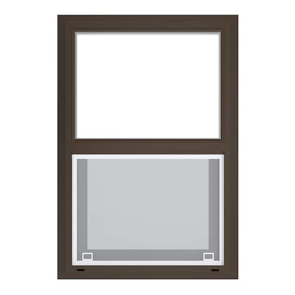 23.5 in. x 35.5 in. Select Series Single Hung Vinyl Bronze Window with White Int HPSC Glass, and Screen