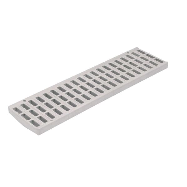 NDS 5 in. Pro Series Channel Drain Plastic Grate 5-1/4 in. wide x 19-5/8 in. Long, Gray