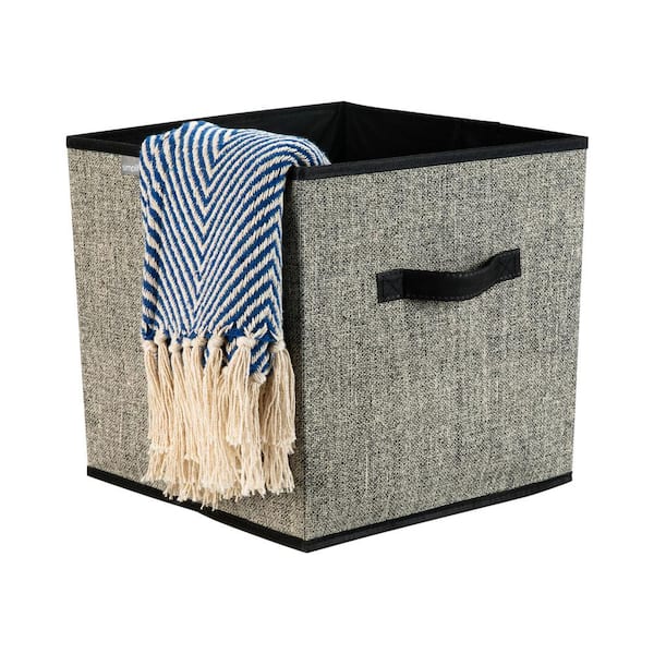 12 New Black Half Storage Bins Cube Organizer Fabric Totes Boxes Basket Foldable