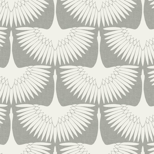 Tempaper Genevieve Gorder Feather Flock Chalk Peel and Stick Wallpaper Sample
