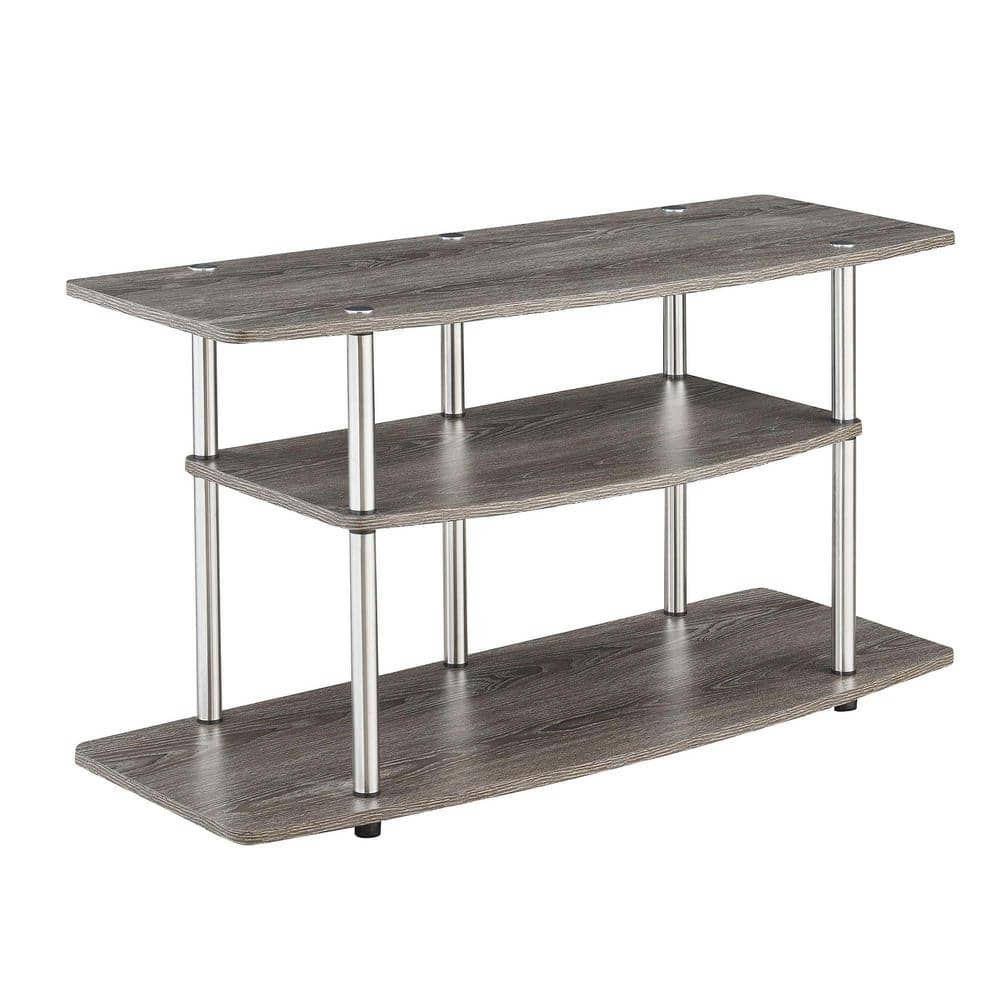 Designs2Go 42 in. W Weathered Gray 3-Tier Wide TV Stand