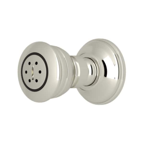 ROHL 2-Spray Patterns 2.56 in. Wall Mount Fixed Shower Head in Polished Nickel