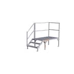 FORTRESS 23 in. to 34 in. H OSHA Compliant Aluminum 3-Riser Stair System with Platform