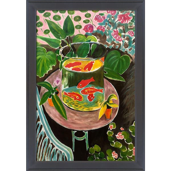 LA PASTICHE The Gold Fish by Henri Matisse Gallery Black Framed Animal Oil Painting Art Print 28 in. x 40 in.