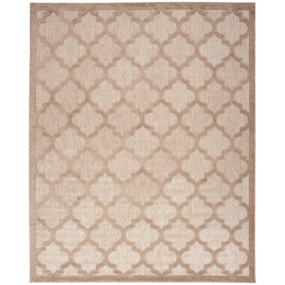 Taupe and Ivory Moroccan Trellis 7' x 10' Synthetic Area Rug