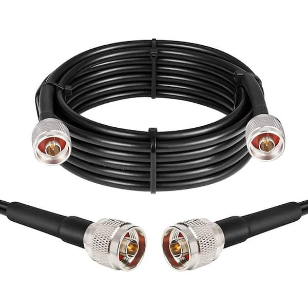 Lukyamzn 15 ft. KMR240 50 Ohm Outdoor Low Loss Coaxial Cable N Male to N Male for Ham Radio Signal Booster