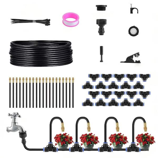 49FT 360° Bendable Drip Irrigation System-Automatic Watering Kit for Garden
