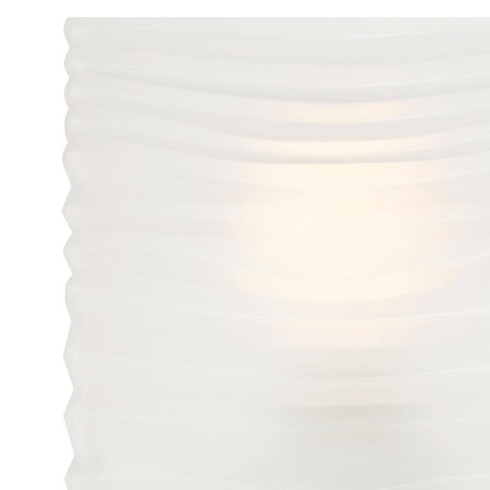 Brushed Nickel 3-Light Wall Fixture with Patterned Glass Shades