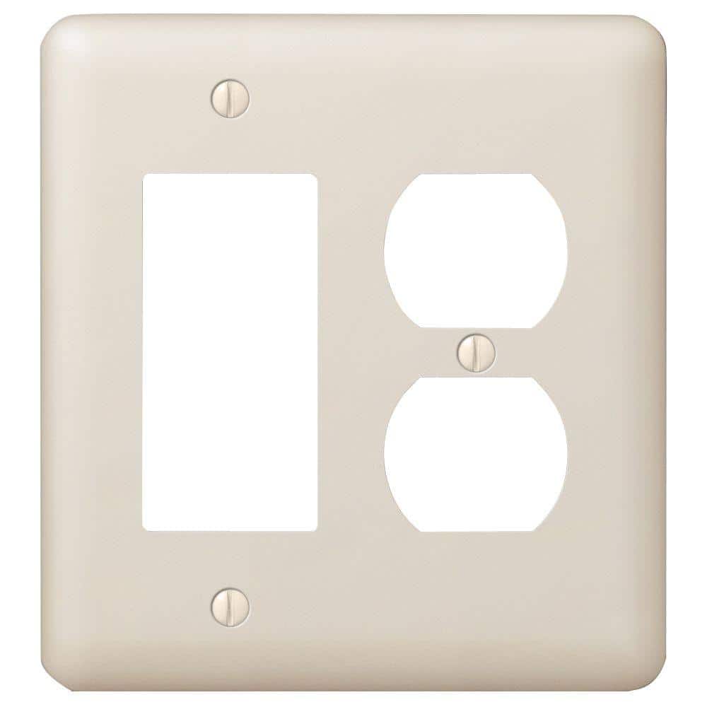 Devon Light Almond 2-Gang Metal Wall Plate
