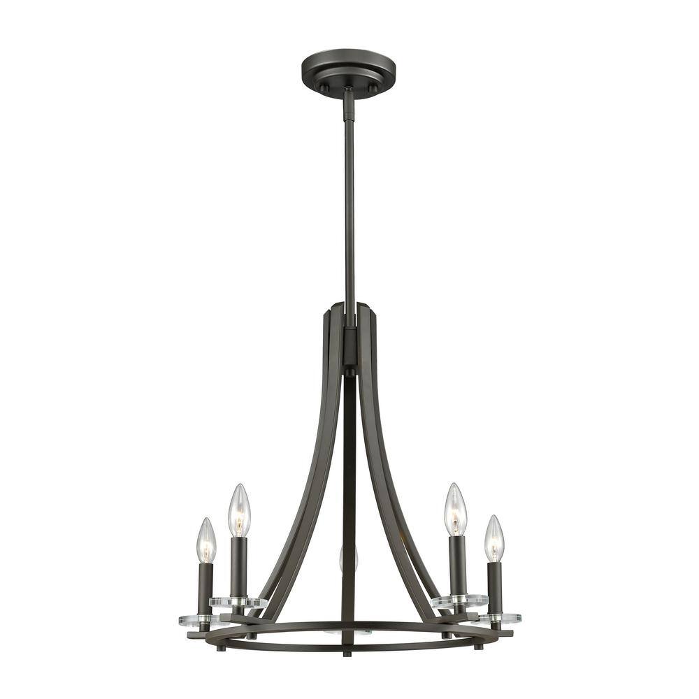 Verona 60 Watt 5-Light Bronze Candle Chandelier Light with No Bulbs ...