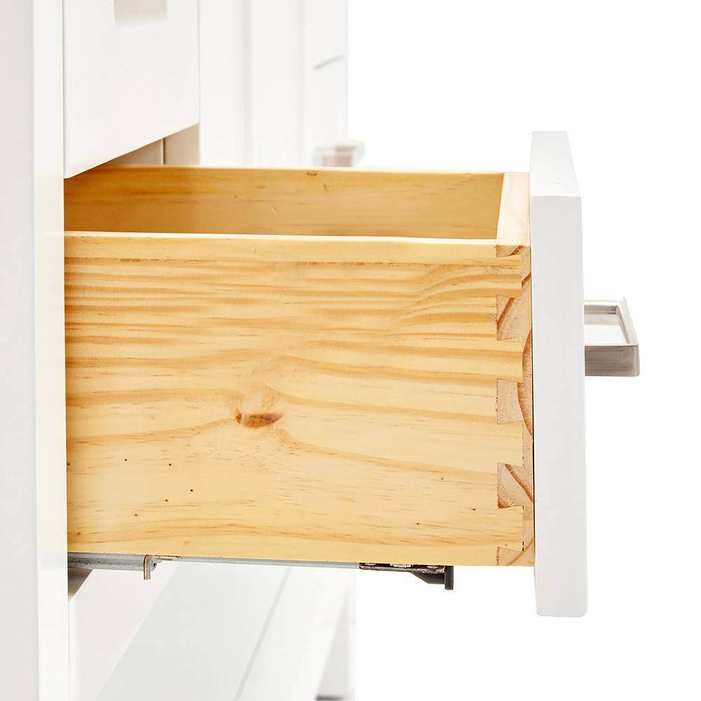 Magnolia 54-Inch White Solid Wood Single Bathroom Vanity Base