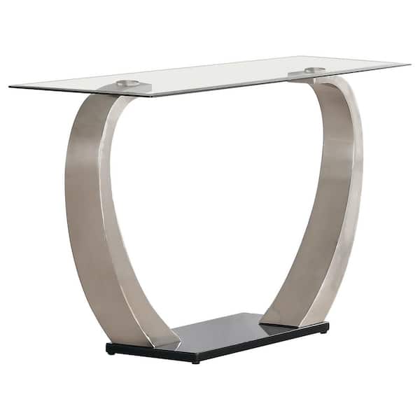 Coaster Pruitt 48 in. Satin Rectangle Glass Console Table