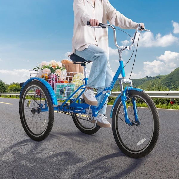 RODEO FAMILLE シティサイクル ターコイズブルー VEVOR Folding Adult Tricycle 24 in. Adult Folding Trikes Carbon