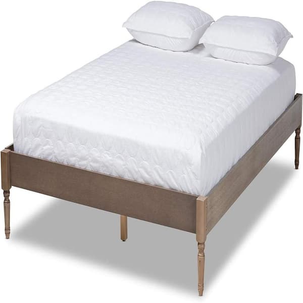 Brown Frame Full Size Platform Bed, Durable Platform Bed for All Spaces, Space-Saving Modern Platform Bed