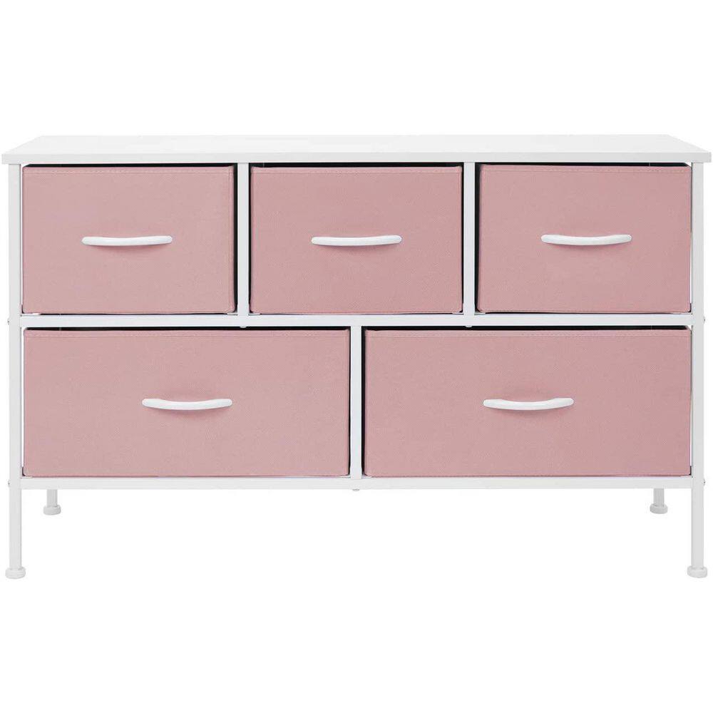 Pastel Pink Nursery Dresser with Extra Deep Drawers and Handles