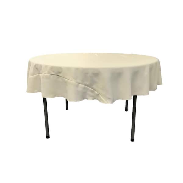 Ivory 72 in. Round Polyester Poplin Tablecloth